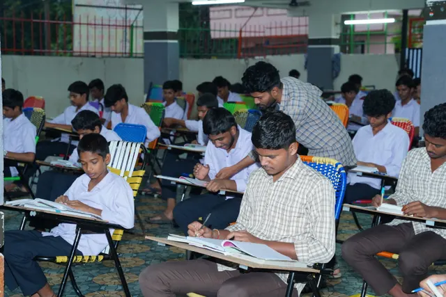 Students working in the study hall