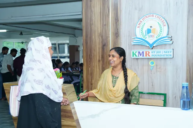 Welcoming visitors at reception
