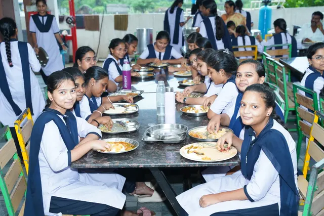 Students sharing a meal